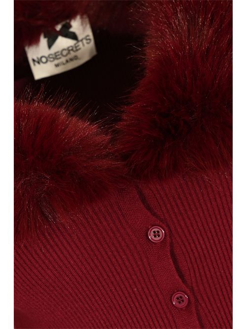 Cardigan maglia bordi simil pelliccia Ciliegia NO SECRETS | 253NS069CILIEGIA